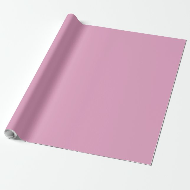 Soft Minimalist Solid Amaranth Pink Wrapping Paper (Unrolled)