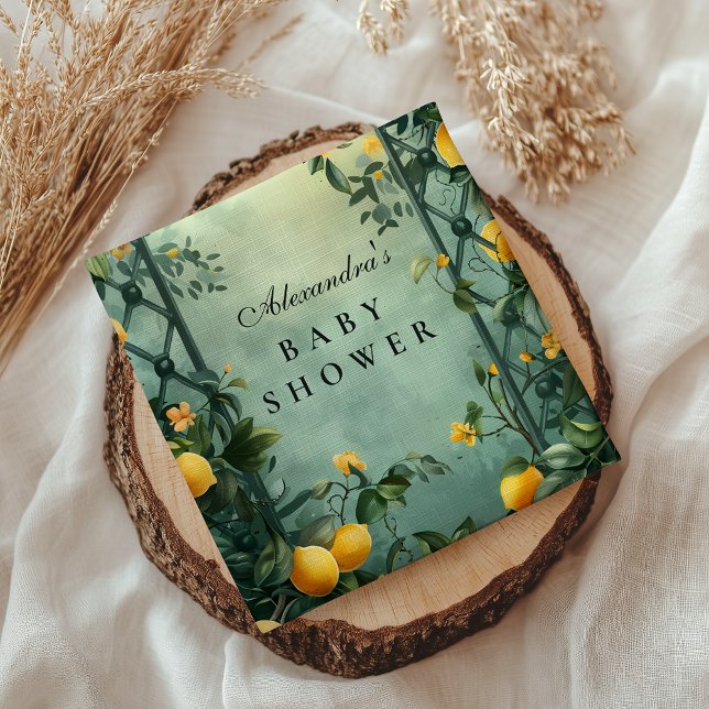 Soft Mint Citrus Baby Shower Napkin (Creator Uploaded)