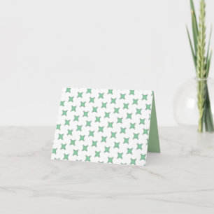 Soft Mint Cross-Star Pattern Thank You Card