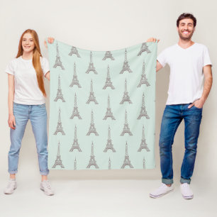 Soft Mint Eiffel Tower Blanket Gift