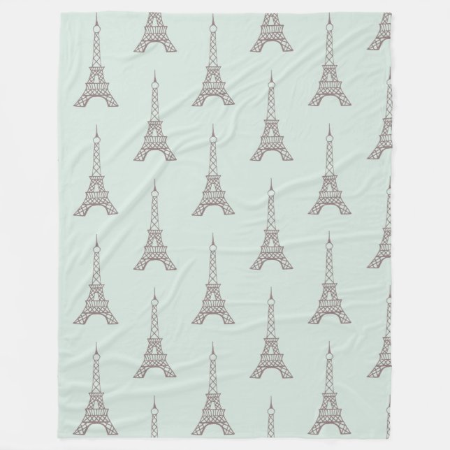 Soft Mint Eiffel Tower Blanket Gift (Front)