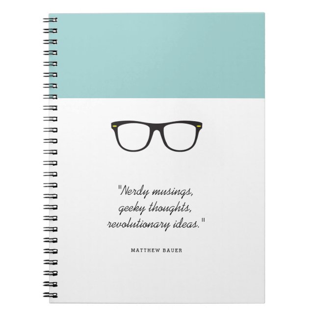 Soft Mint Glasses Notebook (Front)