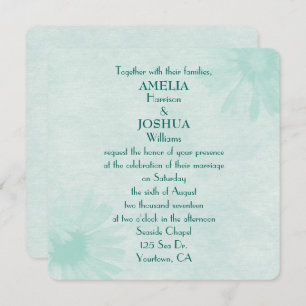 Soft Mint Green Daisy Wedding Invitation