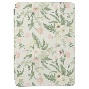 Soft Mint Green Garden Flower Pattern iPad Air Cover