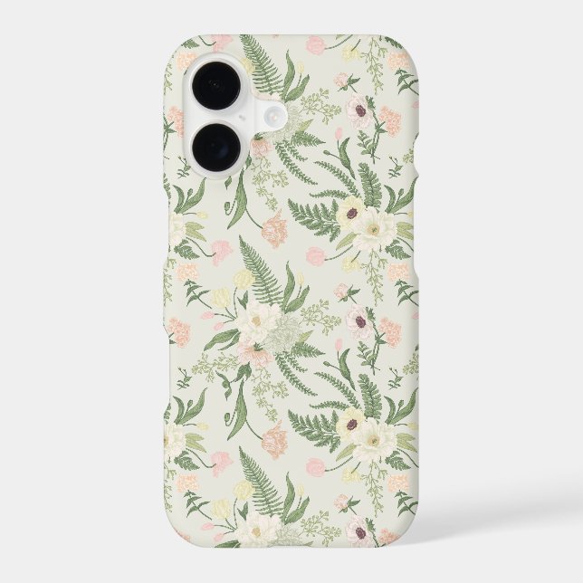 Soft Mint Green Garden Flower Pattern Samsung Galaxy S21 Case (Back)