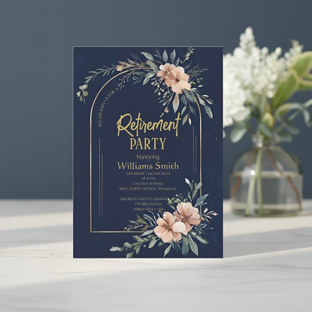 Soft Mint Green Watercolor Retirement Invitation E (Creator Uploaded)