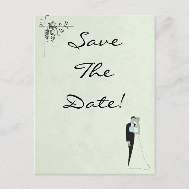 Soft Mint Green Wedding Announcement Postcard (Front)