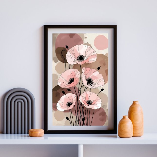 Soft Mocha Poppies Poster (Creator Uploaded)