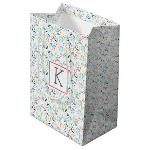 Soft Modern Watercolors Botanical Pattern Medium Gift Bag