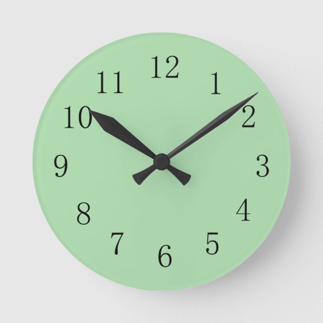 Soft Moss Green Color Wall Clock (Front)