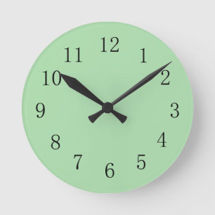 Soft Moss Green Colour Wall Clock