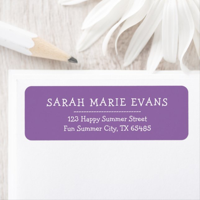 Soft Muted Lavender Stylish Return Address Labels (Insitu)