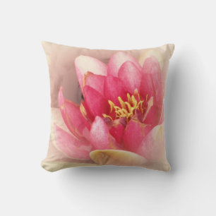 Soft Muted Pink Water Lily THROW PILLOW