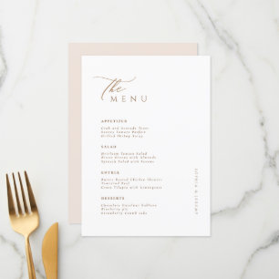 Soft Natural Pastel Beige Wedding  Menu