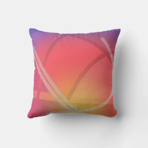 Soft Neon Layered Abstract Design  Cushion
