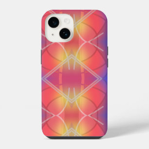 Soft Neon Layered Abstract Design iPhone 14 Case
