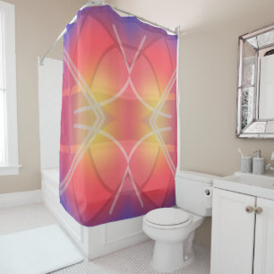 Soft Neon Layered Abstract Design  Shower Curtain