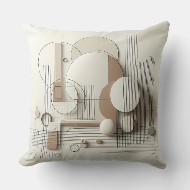 Soft Neutral 3D Geometry Cushion (Front)