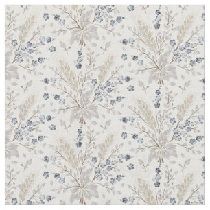 Soft Neutral Boho Floral Botanical Pattern Fabric