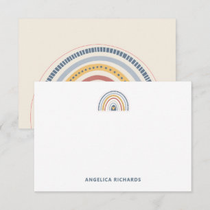 Soft Neutral Boho Rainbow Heart Card