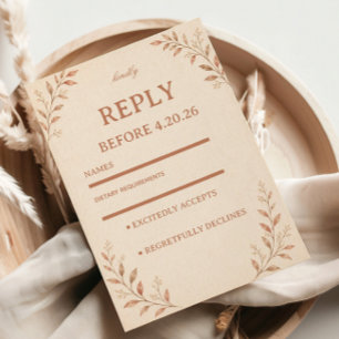 Soft Neutral Botanical RSVP Card