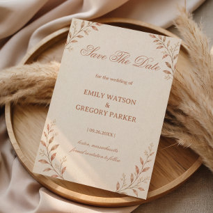 Soft Neutral Botanical Save The Date