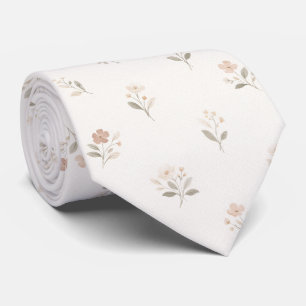 Soft Neutral Botanical Tie