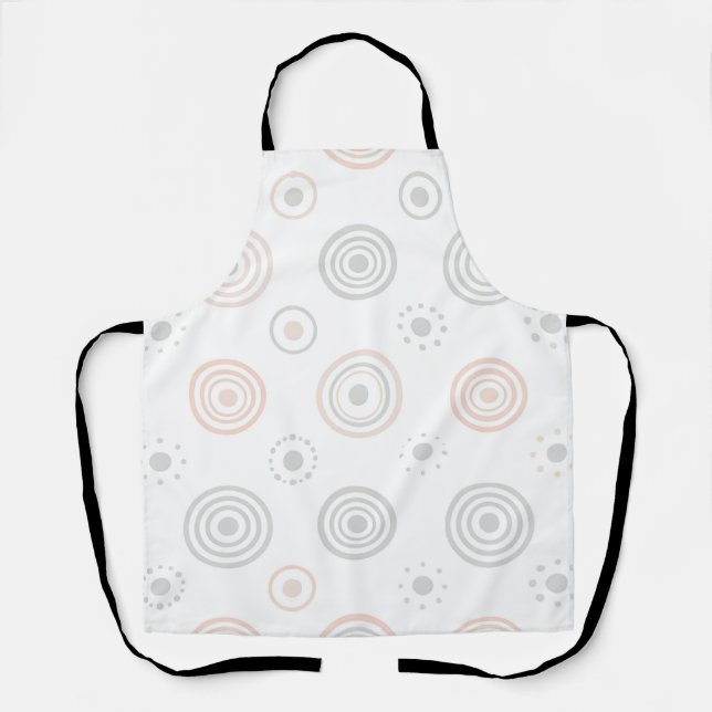 Soft Neutral Concentric Circles Pattern Apron (Front)