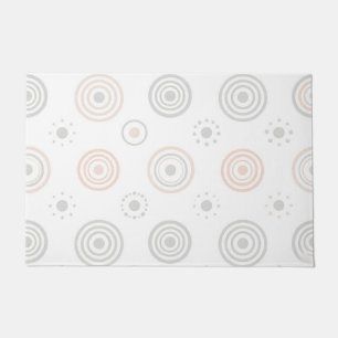 Soft Neutral Concentric Circles Pattern Doormat