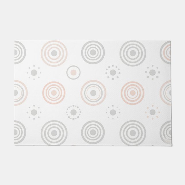 Soft Neutral Concentric Circles Pattern Doormat (Front)