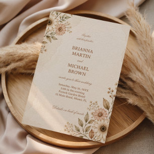 Soft Neutral Floral Invitation