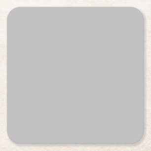 Soft Neutral Grey Solid Colour Pairs Chic Shadow Square Paper Coaster