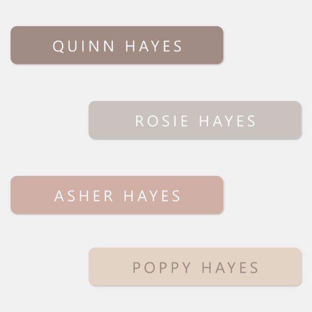Soft Neutral Name Labels (Group)