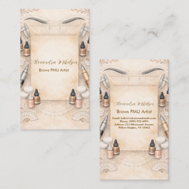 Soft Neutral PMU Studio Branding Business Card (Front/Back)