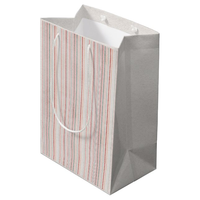 Soft Neutral Stripe Gift Bag (Back Angled)