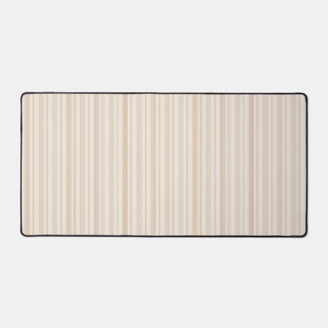 Soft Neutral Stripe Pattern Desk Mat (Front)