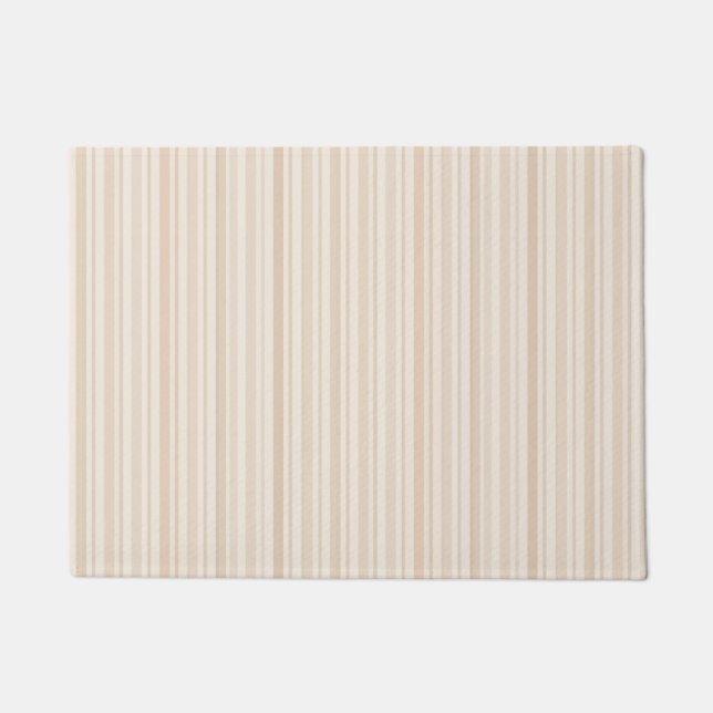 Soft Neutral Stripe Pattern Doormat (Front)