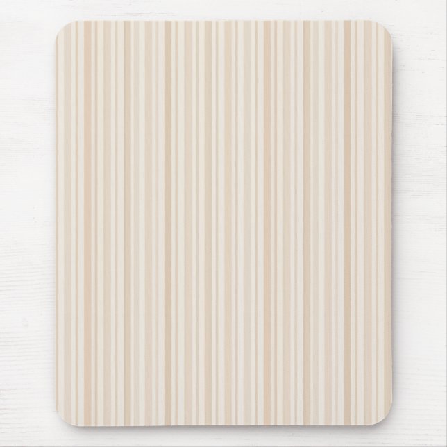 Soft Neutral Stripe Pattern Mouse Pad (Front)