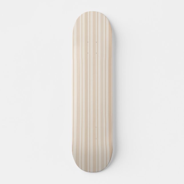 Soft Neutral Stripe Pattern Skateboard (Front)