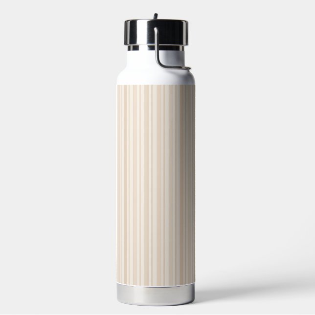 Soft Neutral Stripe Pattern Water Bottle (Left)