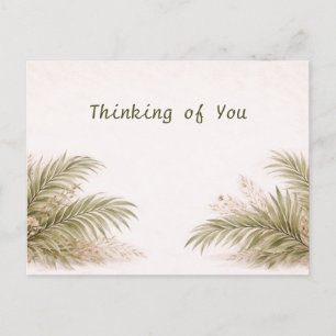 Soft Neutral Tropical Palm Botanical Watercolor Postcard