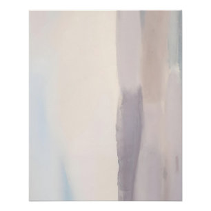 Soft Neutral Watercolor Abstract in Pastel Hues Poster
