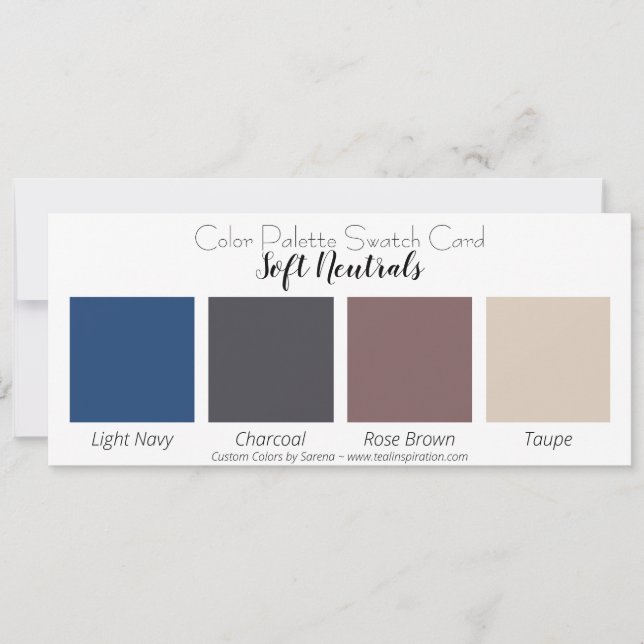 Soft Neutrals Colour Palette Swatch Card (Front)