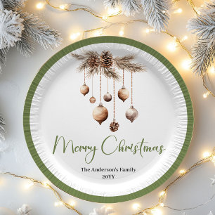 Soft Nordic Christmas Personalized Family Party Pl Paper Plate
