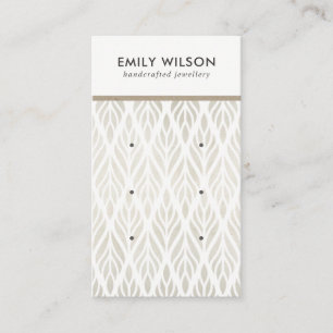 SOFT OFF WHITE FLORAL 3 STUD EARRING DISPLAY CARD