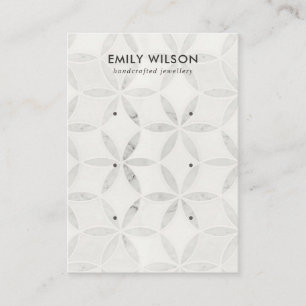 SOFT OFF WHITE FLORAL 3 STUD EARRING DISPLAY CARD