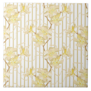 Soft Oleander Flowers Ceramic Tile