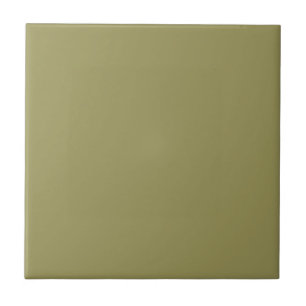 Soft Olive Solid Colour   #9b9559 Ceramic Tile