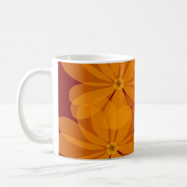Soft Orange Floral Mug (Left)