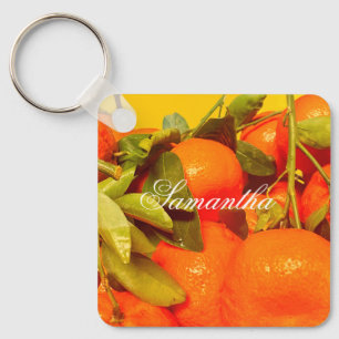 Soft Orange Fruit Aesthetic Key Ring